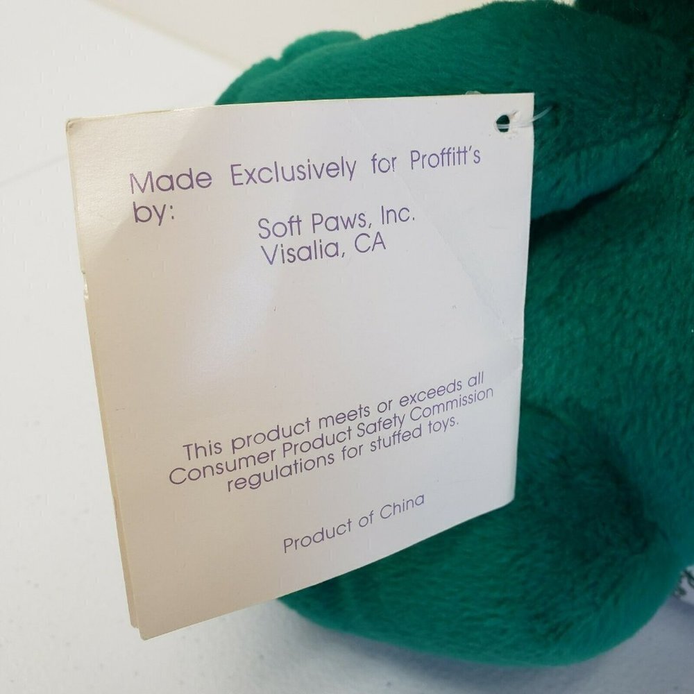 Proffitts 16" Spark E Dragon Christmas Holiday Santa Hat 1992 Vintage Plush - Picture 5 of 8